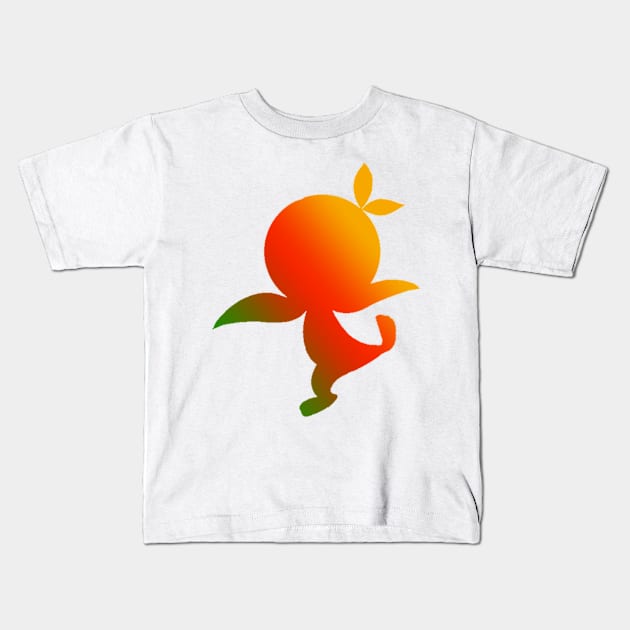 Orange Bird Ombre Silhouette Kids T-Shirt by ijsw